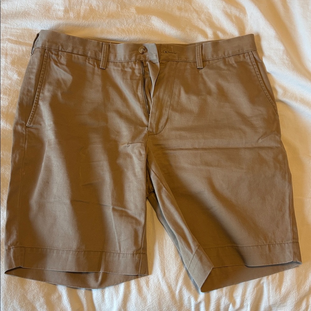 Polo Ralph Lauren Shorts Mens Size 35 Tan Chino Flat Front NWOT Casual Summer